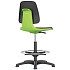 Pracovní židle Bimos Labsit 9121 s kluzáky, s podnožkou, koženka, zelená/antracit