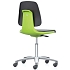 Pracovní židle Bimos Labsit  9123, opěrka s funkcí Flex 3D, koženka, hliníkový kříž, zelená/antracit