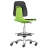 Pracovní židle Bimos Labsit 9125 s funkcí Flex 3D, látka, s podnožkou, hliníkový kříž, zelená/antracit