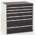 Dílenská z??suvková skříň Bott Cubio, 80 x 80 x 52,5 cm, 6 zásuvek, šedá-antracit