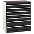 Dílenská zásuvková skříň Bott Cubio, 90 x 80 x 52,5 cm, 7 zásuvek, šedá-antracit