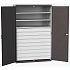 Dílenská skříň se zásuvkami Bott Cubio 160, 200 x 130 x 65 cm, 3 police, 9 zásuvek, šedá-antracit