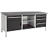 Dílenský stůl Bott Cubio Storage, 84 x 200 x 75 cm, 1 skříňky, 4 zásuvky, otevřený prostor s policí, linoleum, šedá-antracit