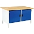 Dílenský stůl Bott Cubio Storage, 84 x 150 x 75 cm, 2 skříňky, multiplex, šedá-modrá