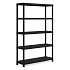 Plastový regál Eris, 187 x 120 x 40 cm, 350 kg, 5 polic, černý