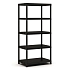 Plastový regál Eris, 187 x 90 x 60 cm, 400 kg, 5 polic, černý