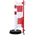 Výsuvná kovová zábrana na kolečkách Crash Stop, sloupek pro vysoké zatížení, červená/bílá, délka 360 cm