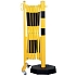 Výsuvná kovová zábrana na kolečkách Crash Stop, sloupek pro vysoké zatížení, černá/žlutá, délka 360 cm
