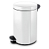 Kovový hygienický odpadkový koš Antiseptic, objem 20 l, bílý