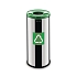 Kovový odpadkový koš Prestige EKO na tříděný odpad, objem 45 l, zelený