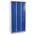 Svařovaná šatní skříň Manutan Expert, 6 oddílů, na soklu, bez zámku, šedá/modrá
