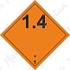 Výbušné látky a předměty č. 1.4, samolepka 100 x 100 x 0,1 mm