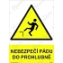 Nebezpeční pádu do prohlubně, plast 148 x 210 x 2 mm A5