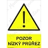 Pozor nízký průřez, samolepka 210 x 297 x 0,1 mm A4
