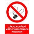 Zákaz kouření mimo vyhrazených prostor, plast 148 x 210 x 2 mm A5