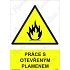 Práce s otevřeným plamenem, samolepka 210 x 297 x 0,1 mm A4