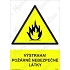 Výstraha požárně nebezpečné látky, plast 210 x 297 x 0,5 mm A4