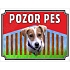 Pozor pes - Jack Russel, plast 210 x 148 x 2 mm A5