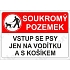 Soukromý pozemek vstup se psy jen na vodítku, plast 210 x 150 x 0,5 mm