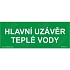 Hlavní uzávěr teplé vody, plast 210 x 80 x 0,5 mm
