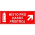 Místo pro hasicí přístroj, plast 210 x 80 x 0,5 mm