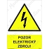 Pozor elektrický zdroj, samolepka 210 x 297 x 0,1 mm A4