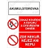 Akumulátorovna zákaz kouření, samolepka 210 x 297 x 0,1 mm A4