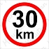 Omezení rychlosti 30 km/h, samolepka 210 x 210 x 0,1 mm