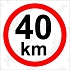 Omezení rychlosti 40 km/h, samolepka 105 x 105 x 0,1 mm