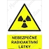 Nebezpečné radioaktivní látky, plast 148 x 210 x 0,5 mm A5
