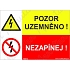 Pozor uzemněno nezapínej, samolepka 210 x 148 x 0,1 mm A5