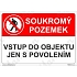 Soukromý pozemek vstup do objektu jen s povolením, plast 210 x 148 x 2 mm A5
