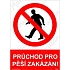 Průchod pro pěší zakázán, plast 210 x 297 x 2 mm A4