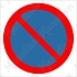 Zákaz stání, samolepka 210 x 210 x 0,1 mm