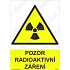 Pozor radioaktivní záření, plast 148 x 210 x 0,5 mm A5