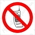 Zákaz používání mobilních telefonů, samolepka 92 x 92 x 0,1 mm