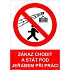Zákaz chodit a stát pod jeřábem při práci, samolepka 210 x 297 x 0,1 mm A4