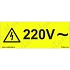 220V střídavé napětí, samolepka 210 x 80 x 0,1 mm
