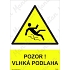 Pozor vlhká podlaha, samolepka 210 x 297 x 0,1 mm A4