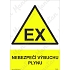 Nebezpečí výbuchu plynu, samolepka 210 x 297 x 0,1 mm A4