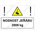 Nosnost jeřábu 2000 kg, samolepka 297 x 210 x 0,1 mm A4