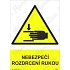 Nebezpečí rozdrcení rukou, plast 148 x 210 x 0,5 mm A5