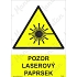 Pozor laserový paprsek, samolepka 210 x 297 x 0,1 mm A4