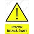 Pozor řezná část, samolepka 148 x 210 x 0,1 mm A5