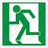 Nouzový východ vlevo, plast 100 x 100 x 1,1 mm, fotoluminiscenční