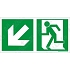 Nouzový východ vlevo dolů, plast 200 x 100 x 1,1 mm, fotoluminiscenční