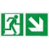 Nouzový východ vpravo dolů, plast 300 x 150 x 1,1 mm, fotoluminiscenční
