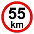 Omezení rychlosti 55 km/h, samolepka D 150 mm