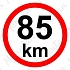 Omezení rychlosti 85 km/h, samolepka D 200 mm