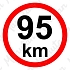 Omezení rychlosti 95 km/h, samolepka D 200 mm